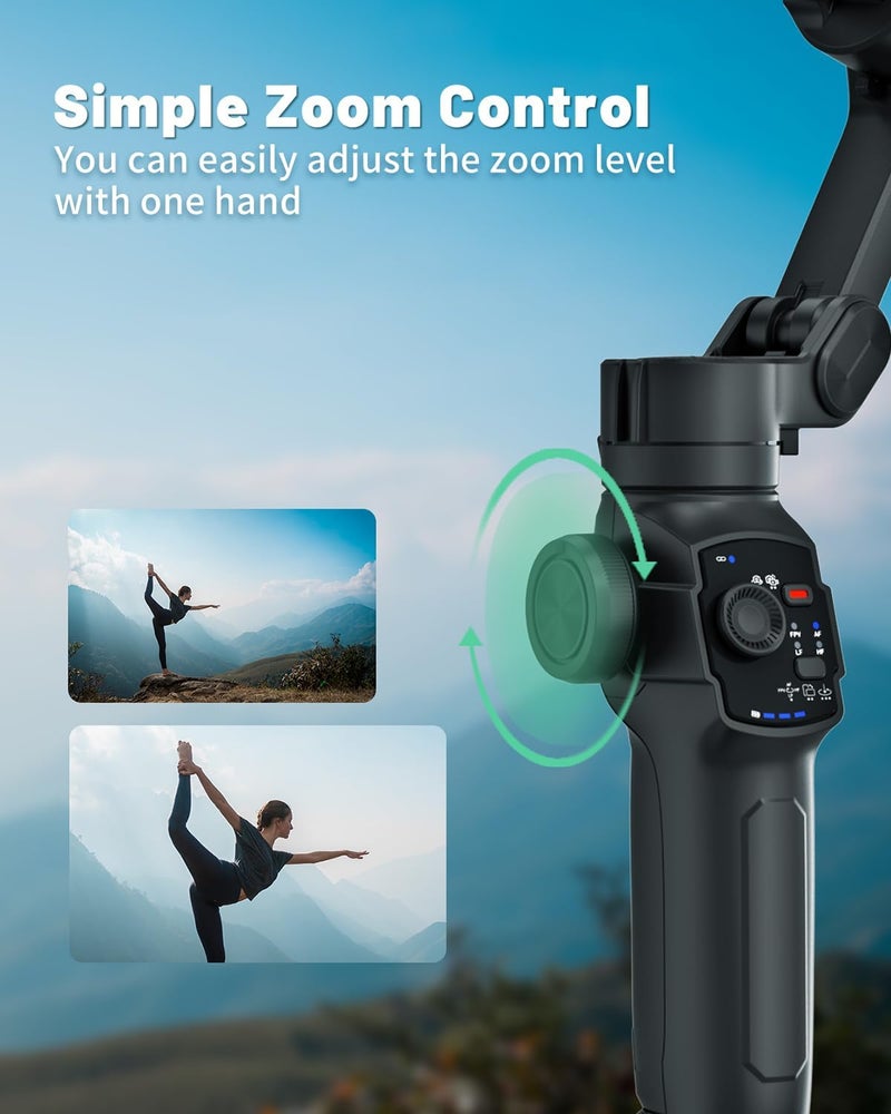 COMITOK L9, Gimbal Stabilizer for Smartphone, Built-in Extension Rod & Tripod, Gimbled iPhone Holder Stabilizer, Portable and Foldable, Face/Object Tracking Gimbal for Android and iPhone 16 Pro Max - Image 4